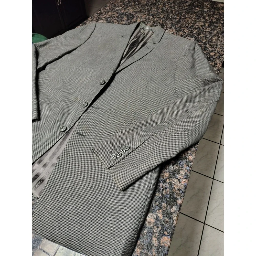 Dolce & Gabbana Gold Mens Blazer 3 Button Micro Houndstooth Sport Coat Italy